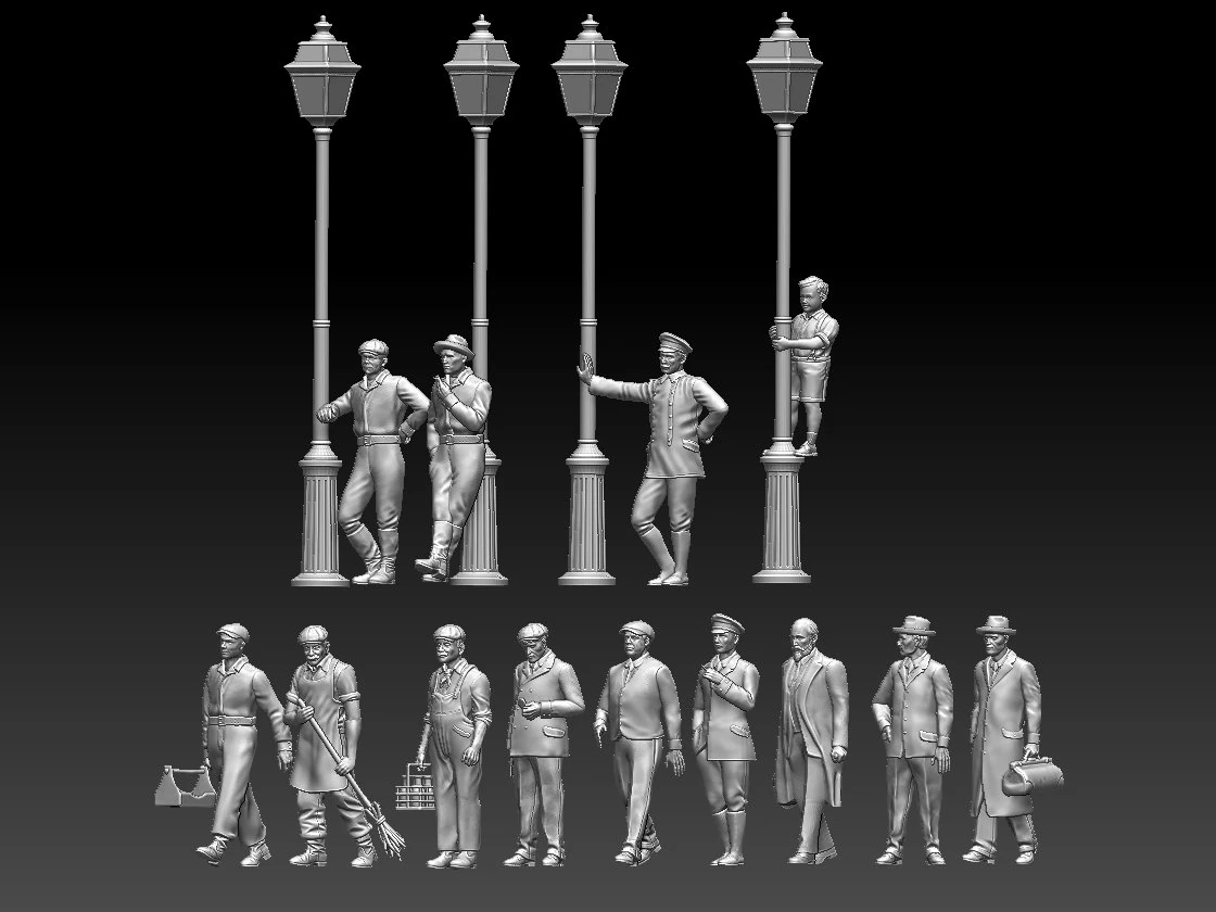 Townspeople 3D Print Model .c4d .max .obj .3ds .fbx .stl .blend 