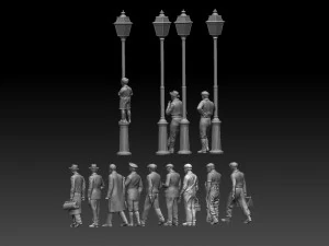 Townspeople 3D Print Model