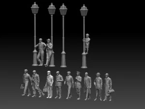 Townspeople 3D Print Model