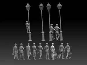 Townspeople 3D Print Model