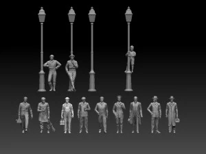 Townspeople 3D Print Model