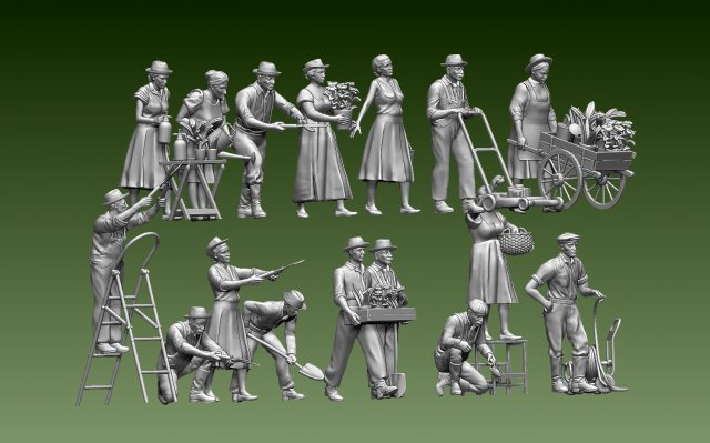 Gardeners Modelo de impresión 3D .c4d .max .obj .3ds .fbx .stl .blend 