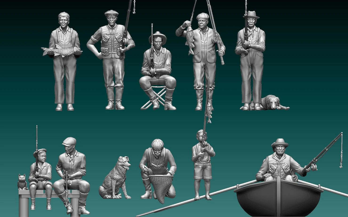 Fishers 3D Print Model .c4d .max .obj .3ds .fbx .stl .blend 