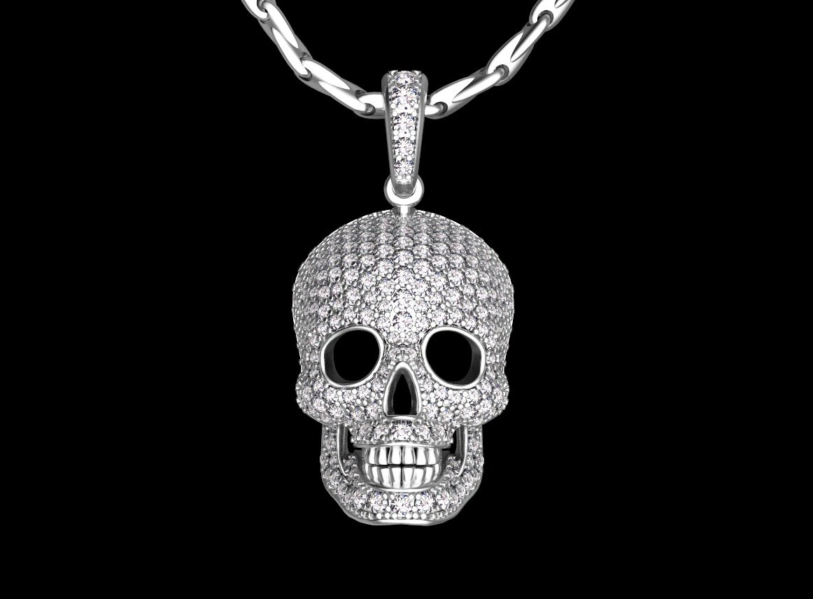 Pendant scull 3D Print Model .c4d .max .obj .3ds .fbx .stl .blend 