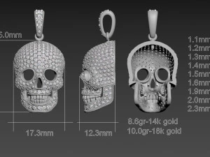 Pendant scull 3D Print Model