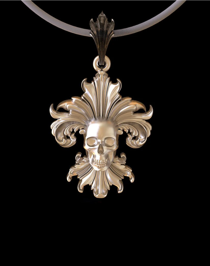 Scull pendant 3D Print Model .c4d .max .obj .3ds .fbx .stl .blend 