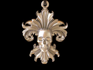 Liontin tengkorak Model Cetak 3D