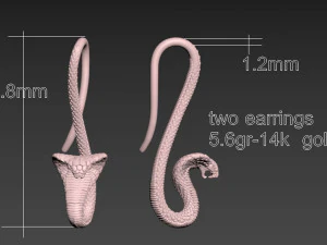 Earrings cobra 3D Print Model