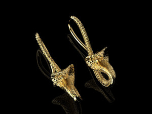 Earrings cobra Modelo de impresión 3D