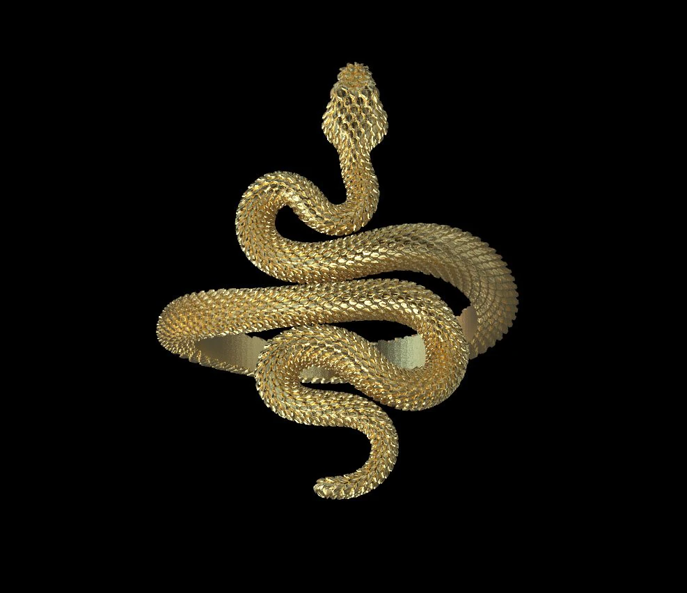 Ring snake 3D Print Model .c4d .max .obj .3ds .fbx .stl .blend 