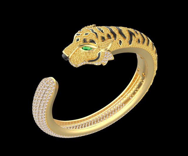 BRACELET TIGER 3D प्रिंट मॉडल .c4d .max .obj .3ds .fbx .stl .blend 