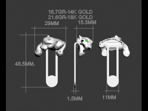 Cufflink tie clip Modelo de impresión 3D