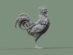 Rooster statue Modèles 3D en vedette