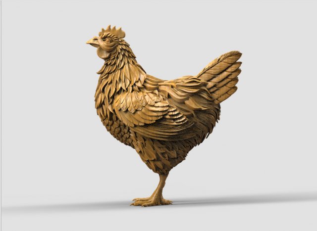 Hen 3Dプリントモデル .c4d .max .obj .3ds .fbx .stl .blend 