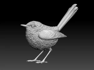 ミソサザイ鳥 3Dプリントモデル