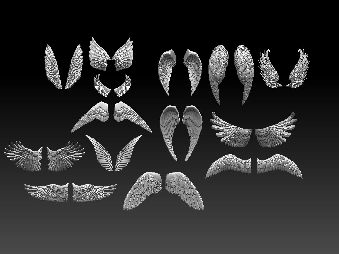 Wings 3D Print Model .c4d .max .obj .3ds .fbx .stl .blend 