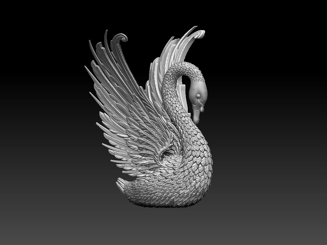 Swan sculpture 3D Print Model .c4d .max .obj .3ds .fbx .stl .blend 
