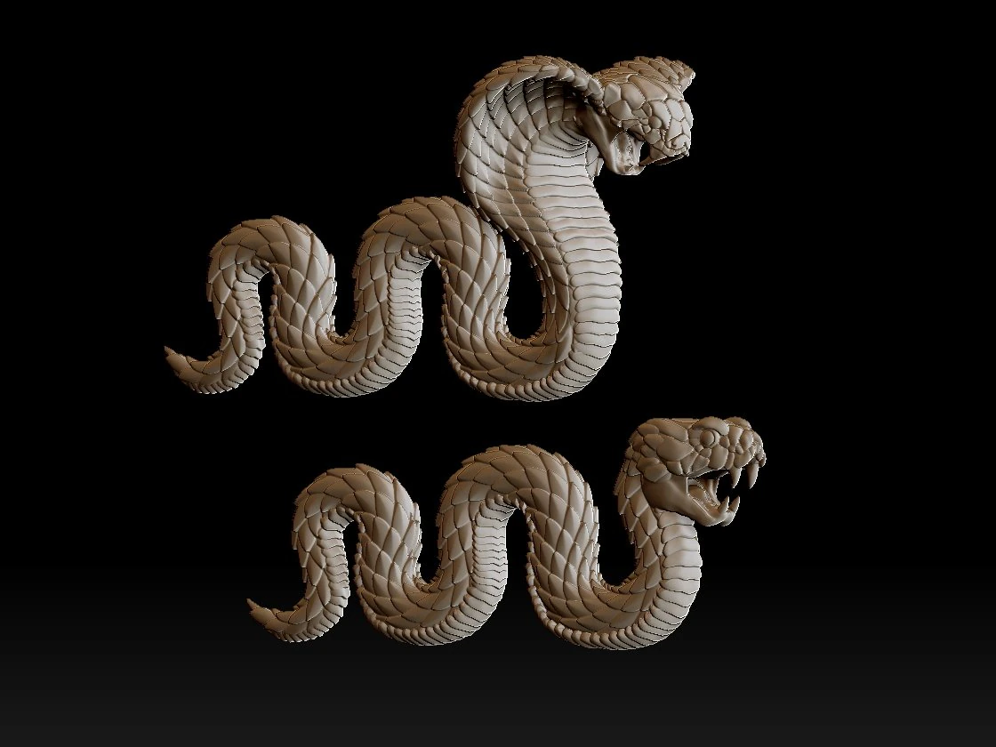 Cobra snake 3D Print Model .c4d .max .obj .3ds .fbx .stl .blend