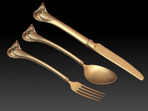 Fork spoon knife 3Dプリントモデル