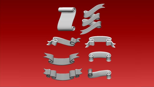 Ribbons Model do druku 3D .c4d .max .obj .3ds .fbx .stl .blend 