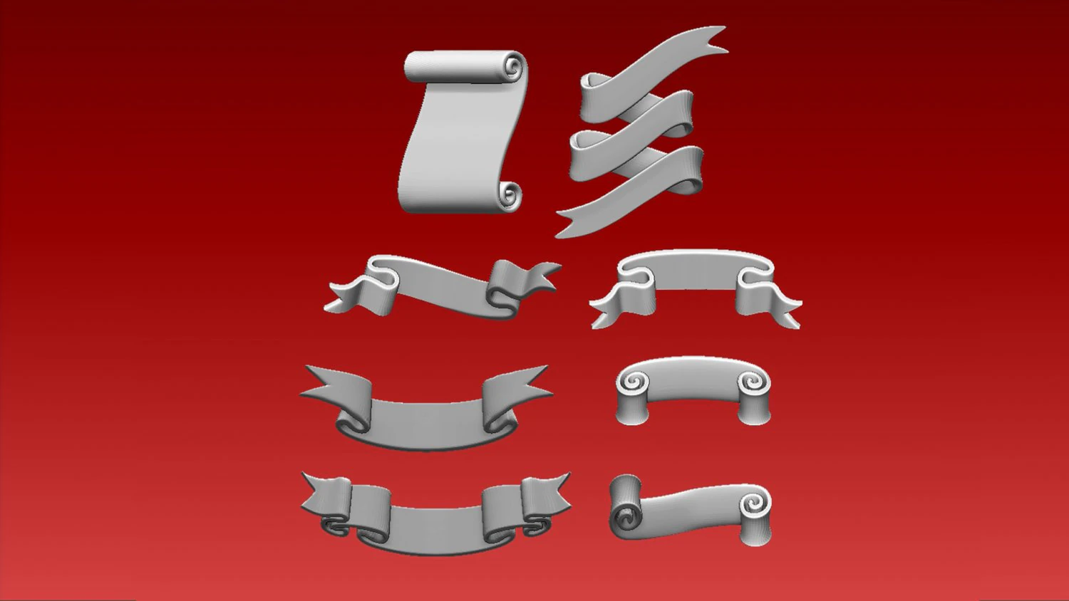 Ribbons 3D Print Model .c4d .max .obj .3ds .fbx .stl .blend 