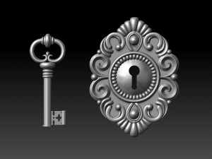 Key and keyhole 3D-printmodel