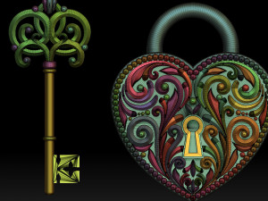 KEY LOCK 3D 打印模型