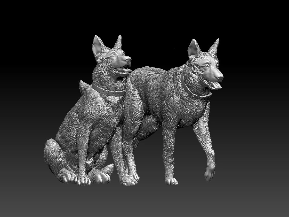 Shepherd dog 3D Print Model .c4d .max .obj .3ds .fbx .stl .blend 