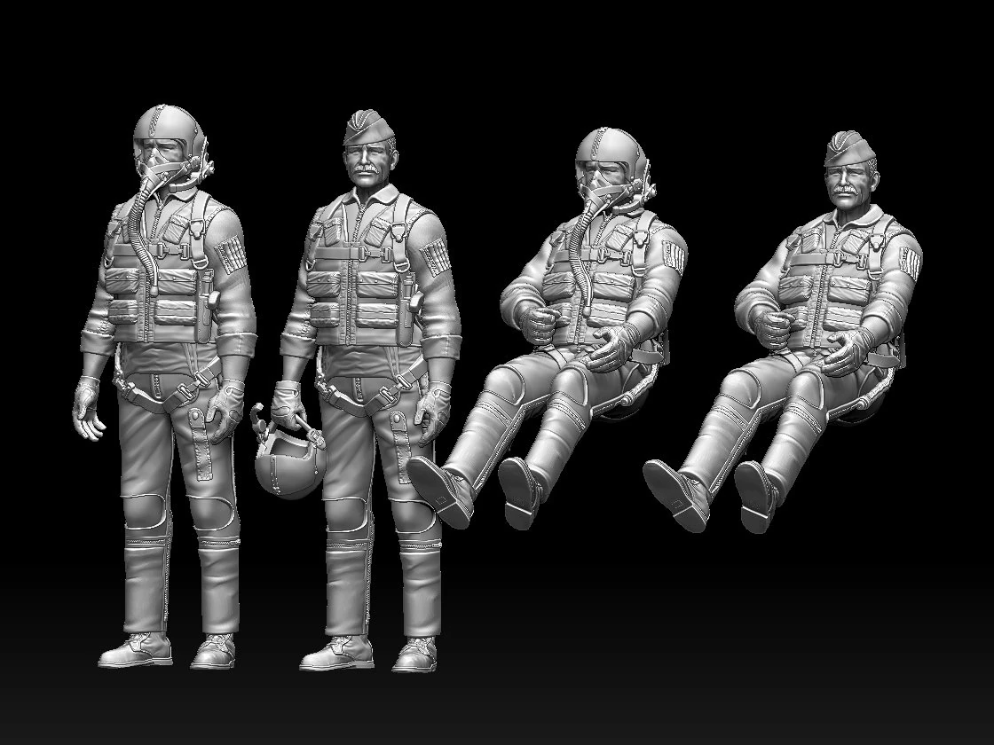 Oficial general Robin Olds da For&ccedil;a A&eacute;rea dos Estados Unidos Modelo de Impressão 3D .c4d .max .obj .3ds .fbx .stl .blend 