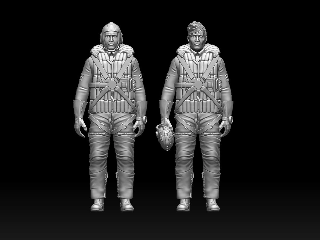 Piloto alem&atilde;o Modelo de Impressão 3D .c4d .max .obj .3ds .fbx .stl .blend 