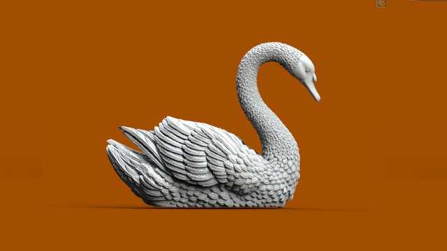 SWAN 3D Print Model .c4d .max .obj .3ds .fbx .stl .blend 