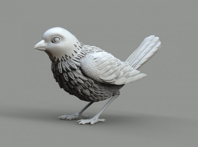 Bird 3D Принт Модель .c4d .max .obj .3ds .fbx .stl .blend 