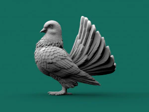 鳩 3Dプリントモデル