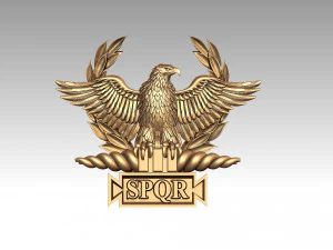 Roman Empire SPQR Emblem Ancient Roman Symbol STL Model for 3D Printing 3D Print Model