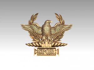 Roman Empire SPQR Emblem Ancient Roman Symbol STL Model for 3D Printing 3D Print Model