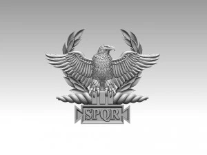 Roman Empire SPQR Emblem Ancient Roman Symbol STL Model for 3D Printing 3D Print Model