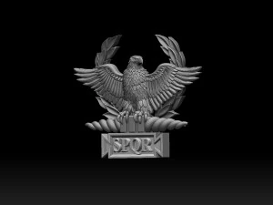 Roman Empire SPQR Emblem Ancient Roman Symbol STL Model for 3D Printing 3D Print Model