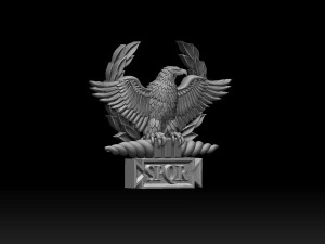 Roman Empire SPQR Emblem Ancient Roman Symbol STL Model for 3D Printing 3D Print Model