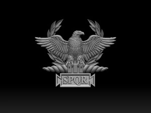 Roman Empire SPQR Emblem Ancient Roman Symbol STL Model for 3D Printing 3D Print Model