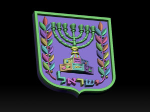 COAT OF ARMS OF ISRAEL 3D Print Model