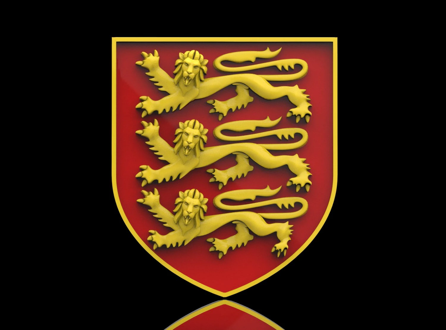Coat of Arms of England 3D Print Model .c4d .max .obj .3ds .fbx .stl .blend 