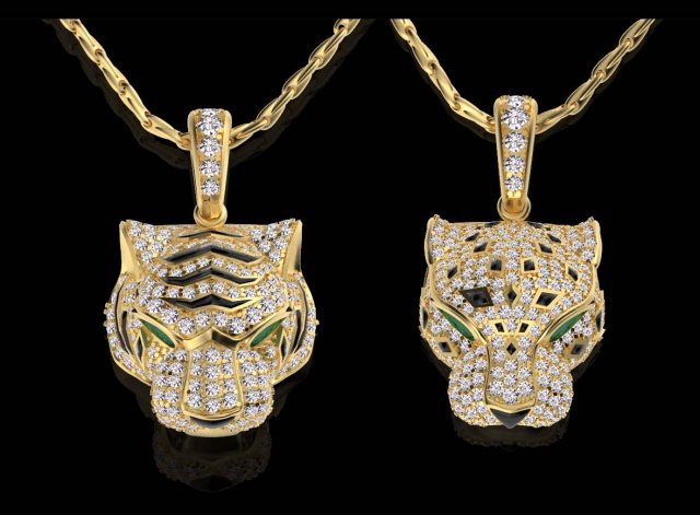 Pendants tiger and panther 3D Print Model .c4d .max .obj .3ds .fbx .stl .blend 