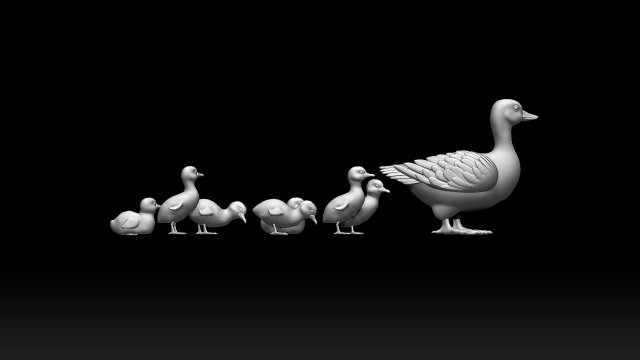 Duckling duck Modello di stampa 3D .c4d .max .obj .3ds .fbx .stl .blend 