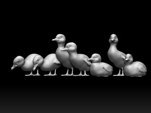 アヒルの子 3Dプリントモデル