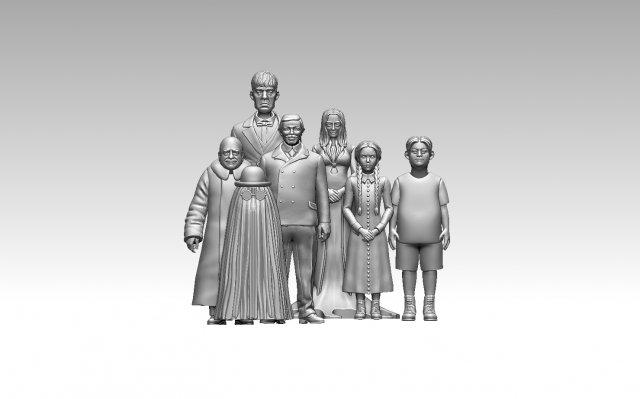 THE ADDAMS FAMILY 3D Baskı Modeli .c4d .max .obj .3ds .fbx .stl .blend