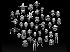 Female heads 3D Print Model