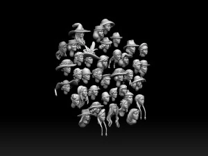 Female heads 3D Print Model