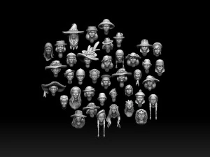Female heads 3D Print Model