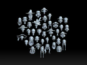 Female heads 3D Print Model