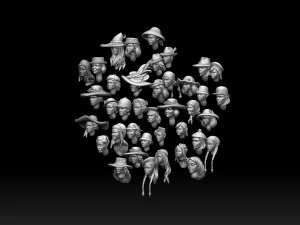 Female heads 3D Print Model